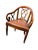 English Late 20th Century Pair of Traditional Walnut Leather Upholstered Armchairs With Cabriole Scroll Arms For Sale - Image 3 of 10