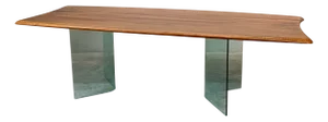 Large Table in Wood and Glass by Oskar Kogoj, 1970s