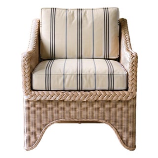 Westport Wicker Lounge Chair in Handwoven Natural Rattan For Sale
