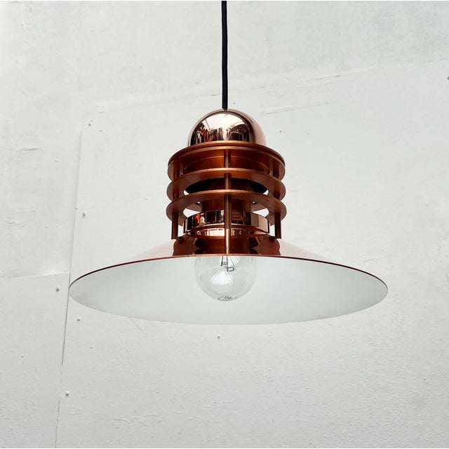 Vintage Danish Copper Nyhavn Pendant Lamp by Alfred Homann and Ole V. Kjær for Louis Poulsen, 1980s For Sale - Image 5 of 18