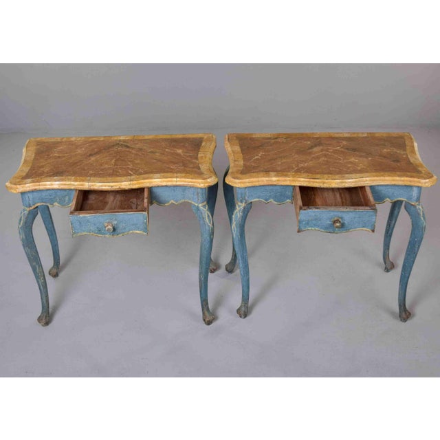 Mid 19th Century Italian Hand-Painted Side Tables, Circa 1850s - Pair For Sale - Image 5 of 13
