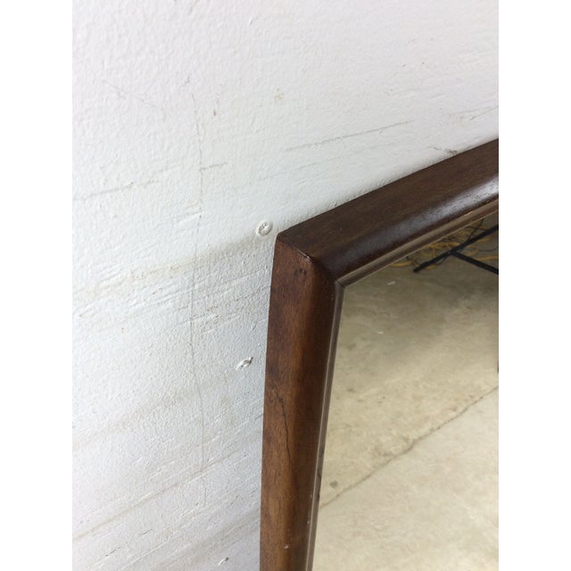 Mid Century Modern Walnut Wall Mirror With Rounded Wood Frame For Sale - Image 18 of 18