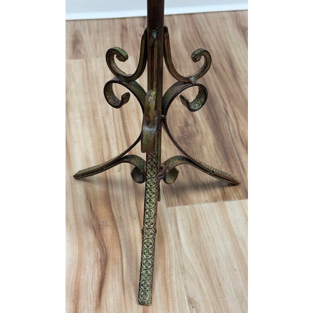 Brown Vintage Gothic Style Iron Candle or Plant Stand For Sale - Image 8 of 9