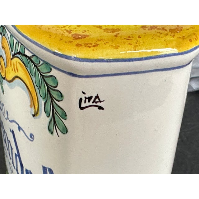 Vintage Montelupo Tuscany Italian Ceramic Pottery Jar For Sale - Image 11 of 12