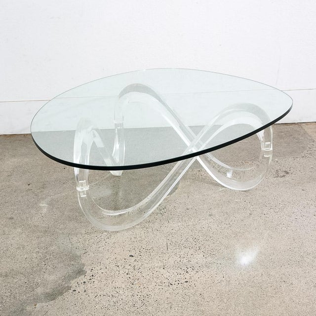Glass 1970s Mid Century Modern Coffee Table Abstract Sculptural Glass Attributed to Charles Hollis Jones For Sale - Image 7 of 12