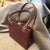 Burgundy A 1960s Gucci Vintage Red Leather and Brass Hardware Evening Bag For Sale - Image 8 of 18