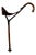 20th Century English Hunting Walking Stick with Seat in Bamboo, Leather and Metal, 1960s For Sale