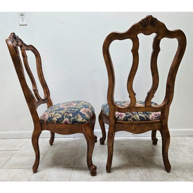 Ethan Allen 1990s Pair Chairs Ethan Allen Tuscany Pretzel Back Dining Room Side Chairs Newport French For Sale - Image 4 of 11