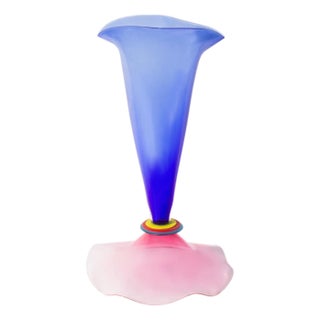 Stephan Cox Postmodern Art Glass Vase For Sale