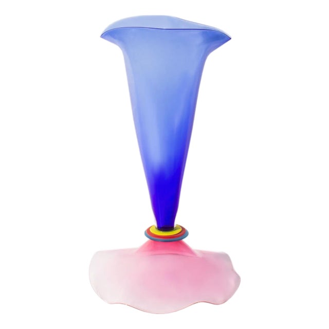 Stephan Cox Postmodern Art Glass Vase For Sale