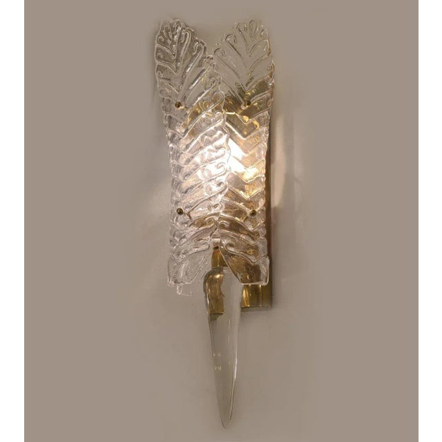 1970s Neoclassical Murano Glass Italian Sconces 1970s For Sale - Image 5 of 12