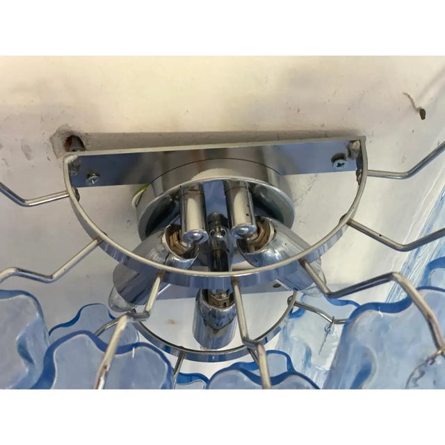 Mid-Century Modern Light-Blue Tronchi Murano Glass Wall Sconces by Simoeng for Simoeng, Set of 2 For Sale - Image 3 of 11