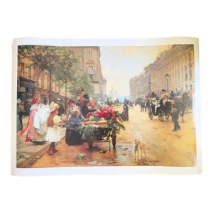 1990s “Rue Royale” Louis Marie De Schryver Fine Art Print Litho Rosenstiel’s Holland 48”x 34”