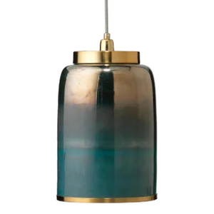 Jamie Young Vapor Pendant in Antique Brass & Aqua, Medium