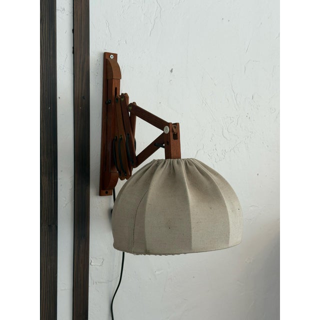 Teak Scissor Lamp, 1960s For Sale - Image 3 of 5