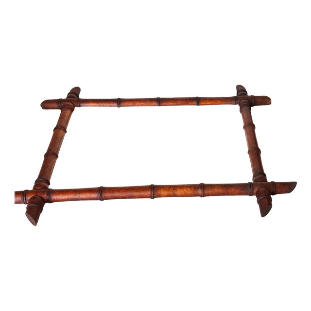 Medium Brown Faux Bamboo Mirror, France, 1940s For Sale