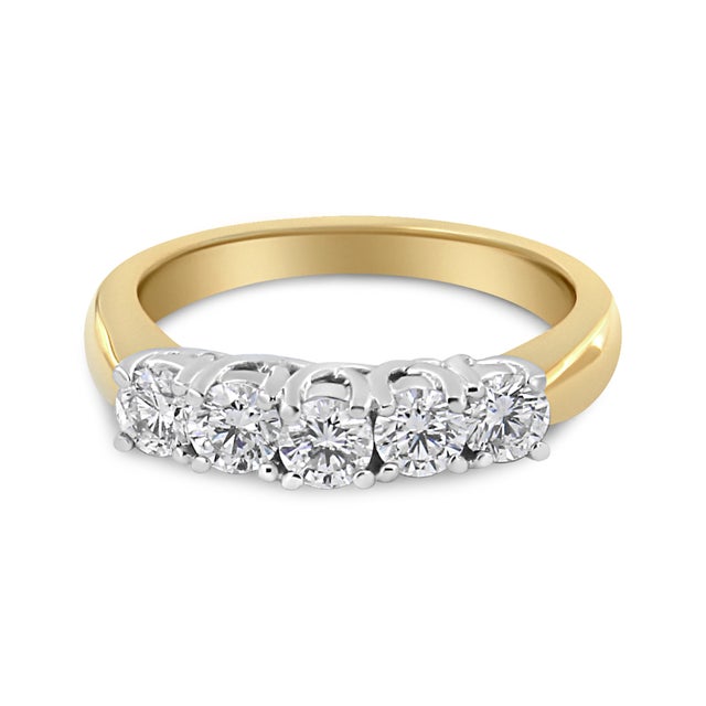 Add a timeless appeal to your look with this diamond fashion ring. Sleek and sophisticated, the ring is made using 18...