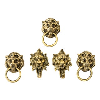 Art Deco Lion Hooks, Vienna, 1920s, Set of 5 For Sale