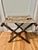 Vintage French Beechwood and Tapestry Folding Luggage Rack For Sale - Image 12 of 12