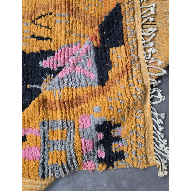 Tribal Vintage Yellow Boujad Rug - 8.3 X 6.5 Ft For Sale - Image 3 of 9