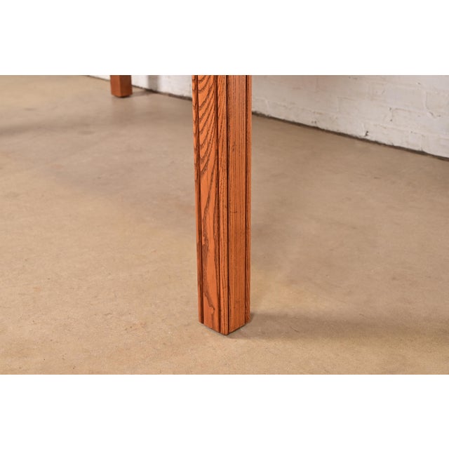 Henredon Mid-Century Modern Burl Wood Parsons Dining Table, Newly Refinished For Sale - Image 9 of 12