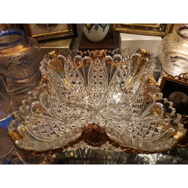 Crystal and Brass Centerpiece Vase For Sale - Image 15 of 18