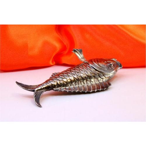 Silver Toothpick Holder with Raised Scales For Sale - Image 3 of 8