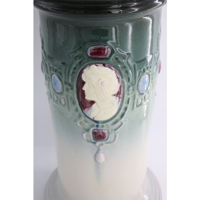 Wow! Absolutely stunning Weller Pottery Jardiniere Pedestal 22" Tall x 11” diameter.