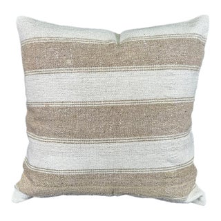 Turkish Hemp Pillow Cushion Natural Beige Brown Pillow Cushion Cover 24"x24" For Sale