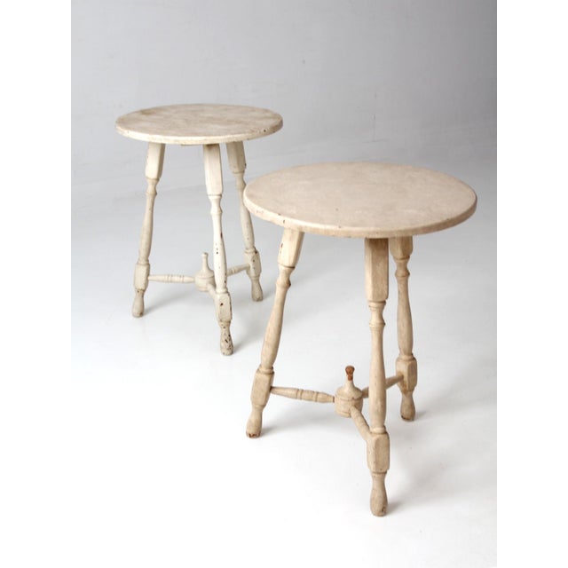 Pair of Vintage Cottage Pedestal Side Tables For Sale - Image 10 of 17