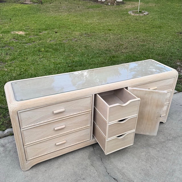 Boho Chic Waterfall Pencil Reed Dresser For Sale In West Palm - Image 6 of 8