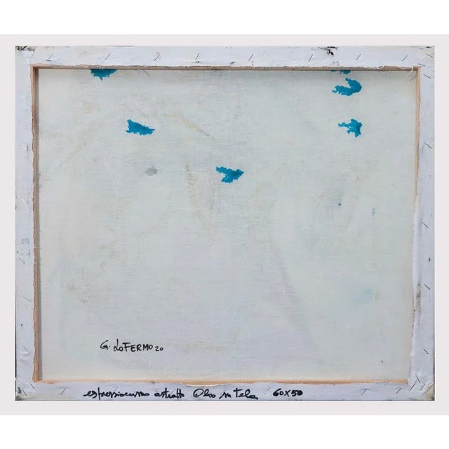 Contemporary Giorgio Lo Fermo, Blue Expressionism, Original Oil on Canvas, 2020 For Sale - Image 3 of 4