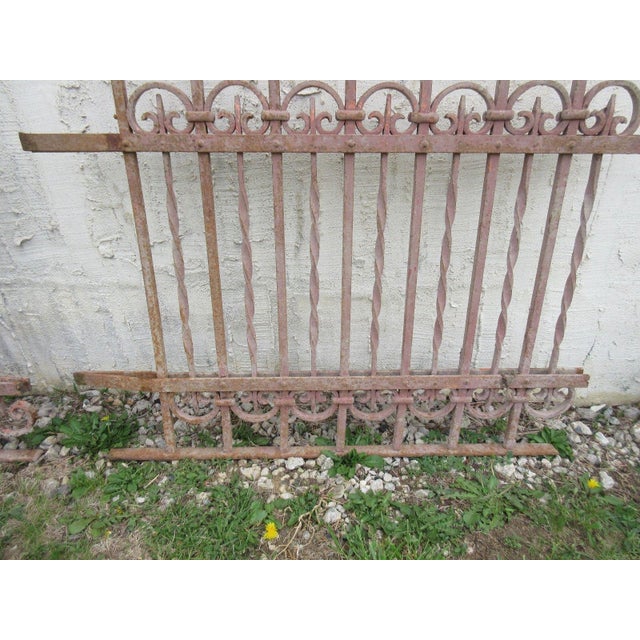 1900 - 1909 Antique Victorian Iron Gate Window Garden Fence Architectural Salvage Door #306 For Sale - Image 5 of 6