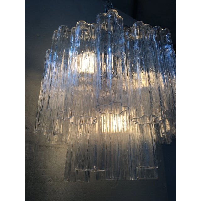 Transparent Contemporary Murano Glass "Tronchi" Sputnik Chandelier For Sale - Image 8 of 9