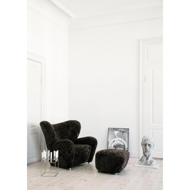 Green Tea Sheepskin the Tired Man Lounge Chair by Lassen, Set of 4 For Sale - Image 11 of 16