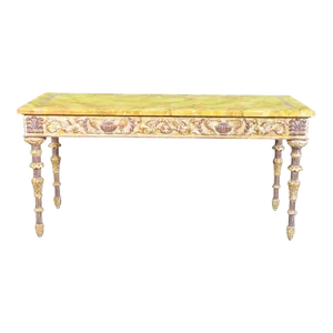 Faux Marble Paint Decorated Console Table in the French Louis XVI Manner