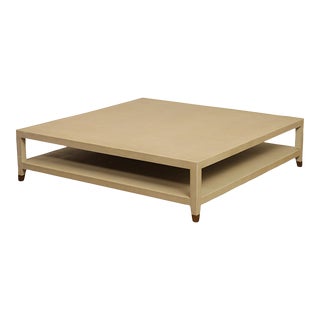 Restoration Hardware 'Graydon' Large Square Shagreen Coffee Table For Sale