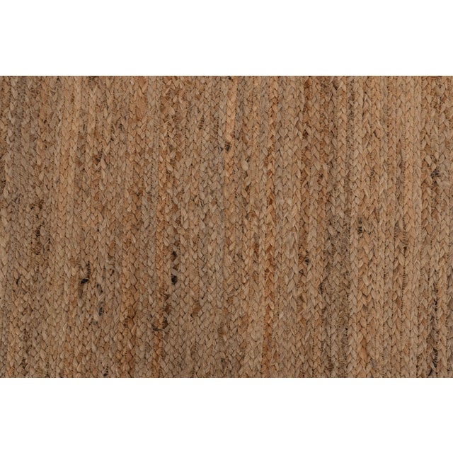 Textile Natural Color Jute Scallop Handmade Bohomian Rug Runner 3'x12' For Sale - Image 7 of 10