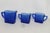 Mid 20th Century Hazel Atlas Cobalt Blue Glass Chevron 3pc Set 2 Creamers and Sugar Bowl For Sale - Image 10 of 12