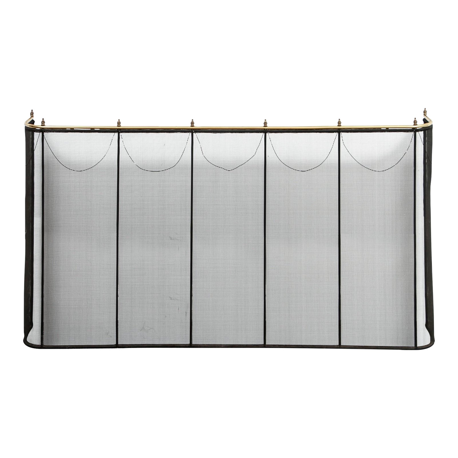 19th Century Iron, Wire and Brass Fireplace Spark Screen | Chairish