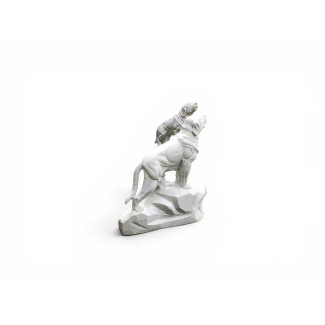 1980s Italian Artist, Large Dog Sculptures, 1980, White Marble, Set of 2 For Sale - Image 5 of 9