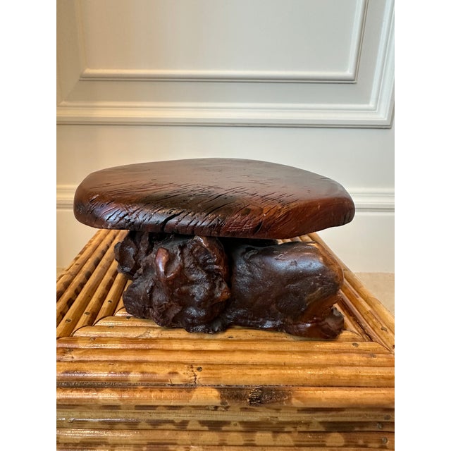 Vintage 1970’s Handmade Burlwood Plinth / Riser For Sale - Image 15 of 15