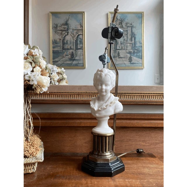10" wide 22” tall Good condition Add a touch of timeless elegance to your interior with this unique vintage table lamp....