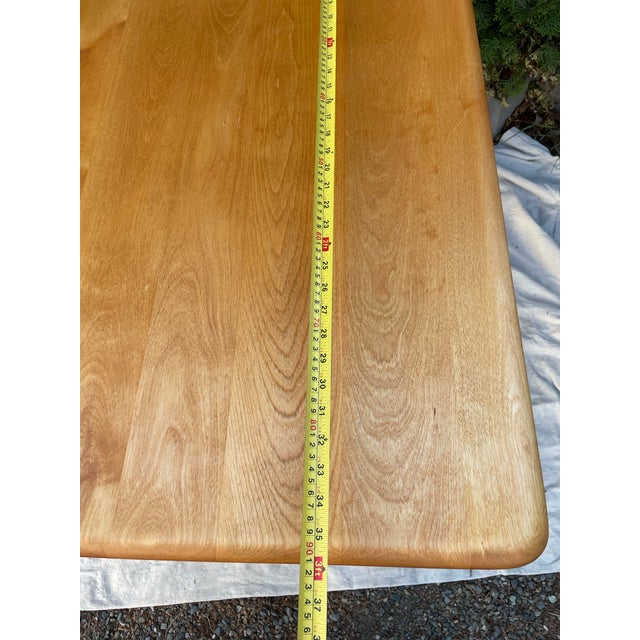Brown Mid 20th Century Attributed Heywood-Wakefield M166 Drop Leaf Dining Table — Mid-Century Modern Solid Maple, Sculpted Legs For Sale - Image 8 of 9