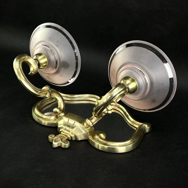 Art Deco Wall Lamp with Mirror from Atelier Petitot For Sale - Image 4 of 12