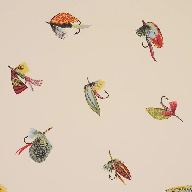 Contemporary SAMPLE - Schumacher Fly Fishing Wallpaper In Ivory For Sale - Image 3 of 6