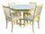 Thomasville Hollywood Regency Faux Bamboo Octagonal Dining Table and Four Side Chairs in Ivory Lacquer, Circa 1980 For Sale