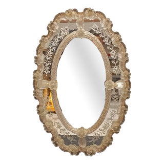 Antique Murano Glass Mirror, 1950s For Sale