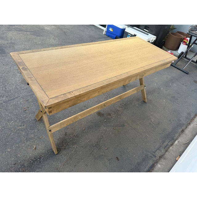 Light Walnut Campaign Desk For Sale In Los Angeles - Image 6 of 8