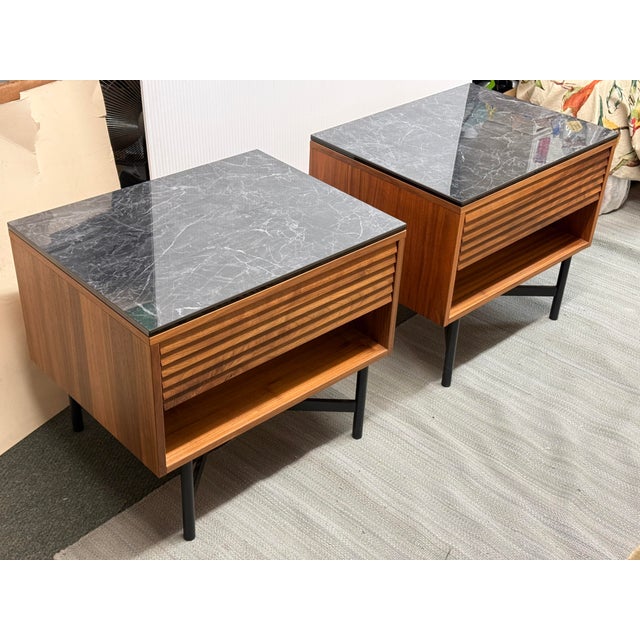 Contemporary Room & Board Adrian Nightstands, Pair For Sale - Image 3 of 12